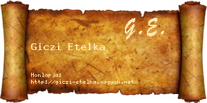 Giczi Etelka névjegykártya